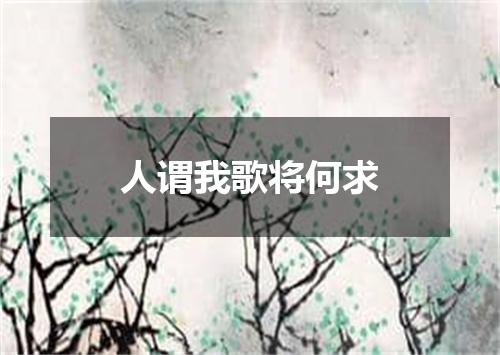 人谓我歌将何求