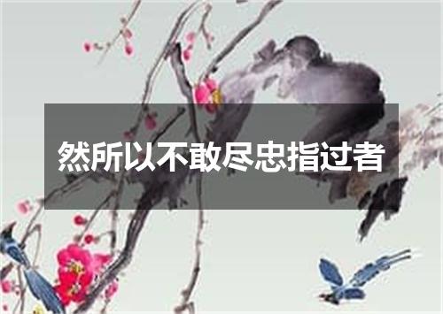 然所以不敢尽忠指过者