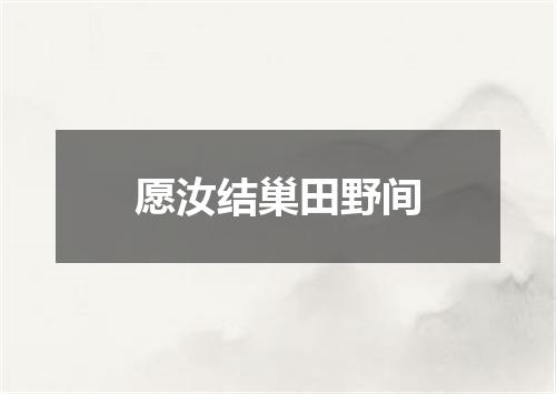 愿汝结巢田野间