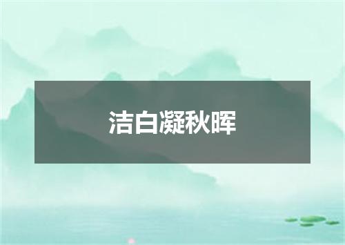 洁白凝秋晖