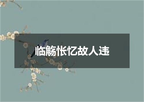 临觞怅忆故人违