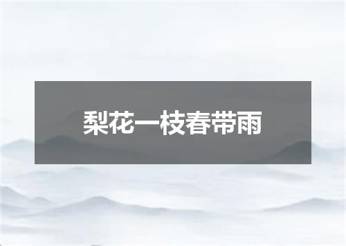 梨花一枝春带雨
