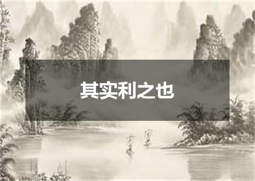 其实利之也