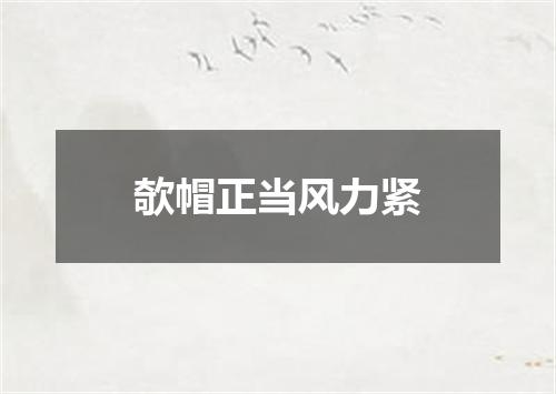 欹帽正当风力紧