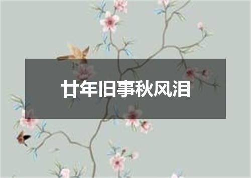 廿年旧事秋风泪
