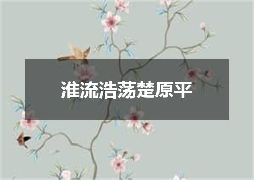 淮流浩荡楚原平