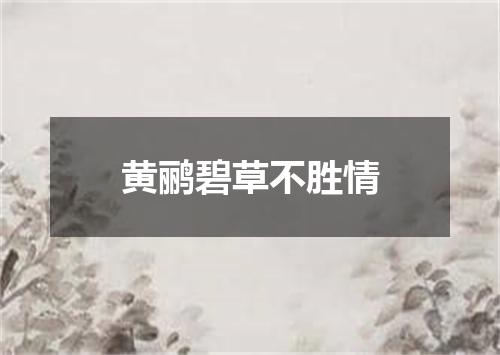 黄鹂碧草不胜情