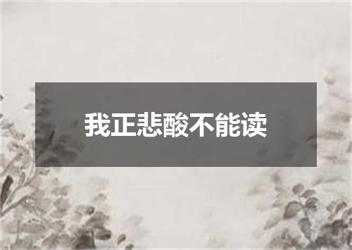 我正悲酸不能读