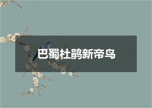 巴蜀杜鹃新帝鸟