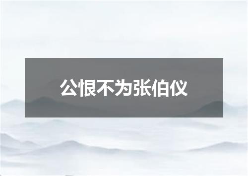 公恨不为张伯仪