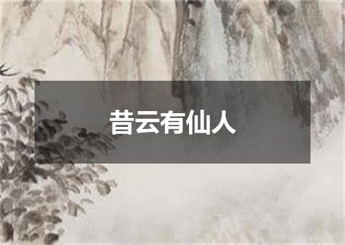 昔云有仙人