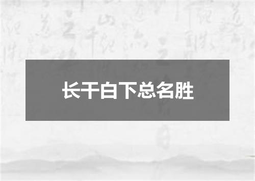 长干白下总名胜