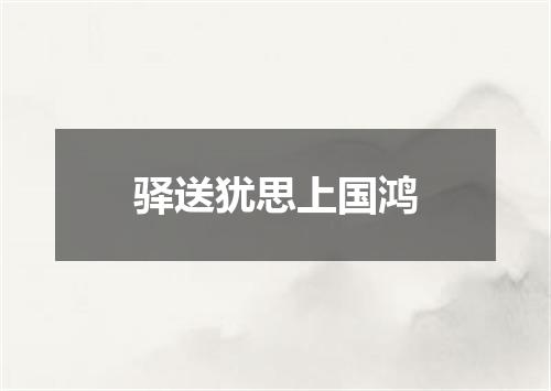驿送犹思上国鸿