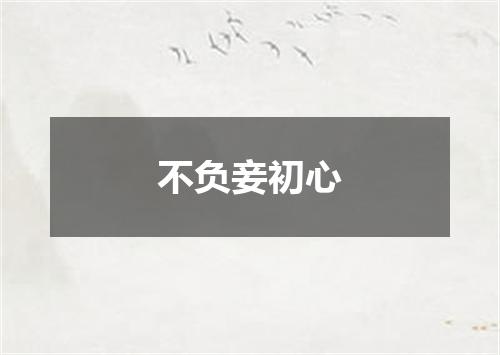 不负妾初心