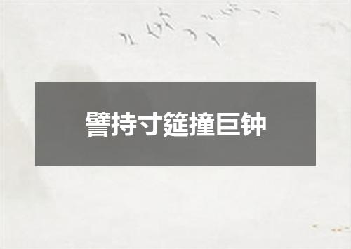 譬持寸筵撞巨钟