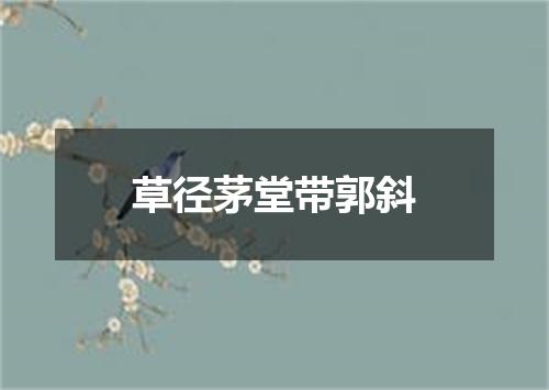 草径茅堂带郭斜