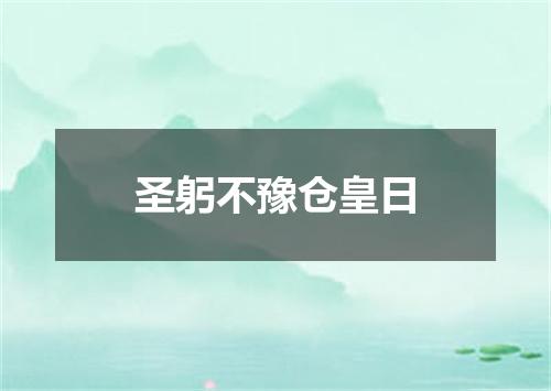 圣躬不豫仓皇日