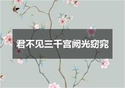君不见三千宫阙光窈窕