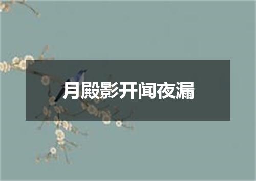 月殿影开闻夜漏