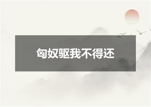 匈奴驱我不得还