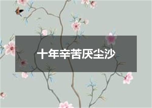 十年辛苦厌尘沙