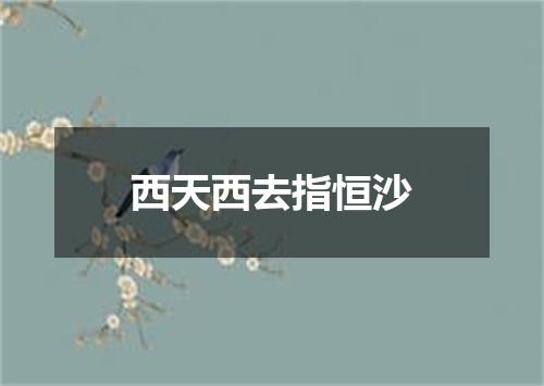 西天西去指恒沙
