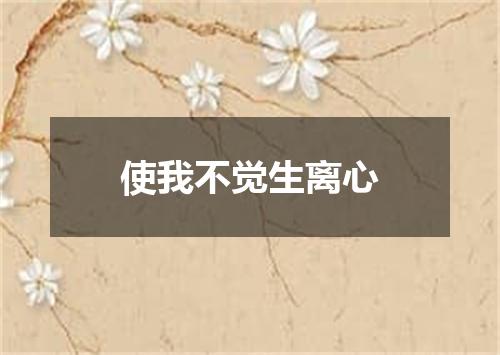 使我不觉生离心