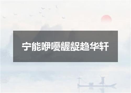 宁能咿嚘龌龊趋华轩