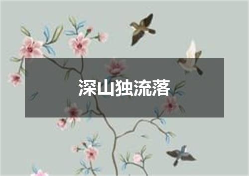 深山独流落