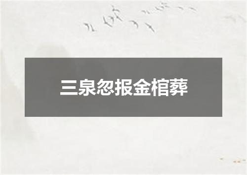 三泉忽报金棺葬