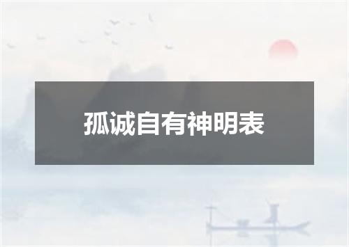孤诚自有神明表