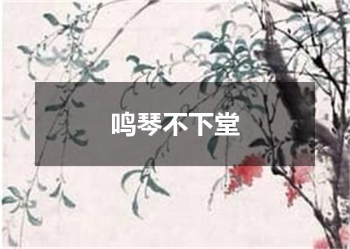 鸣琴不下堂