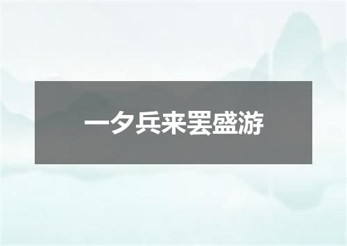 一夕兵来罢盛游