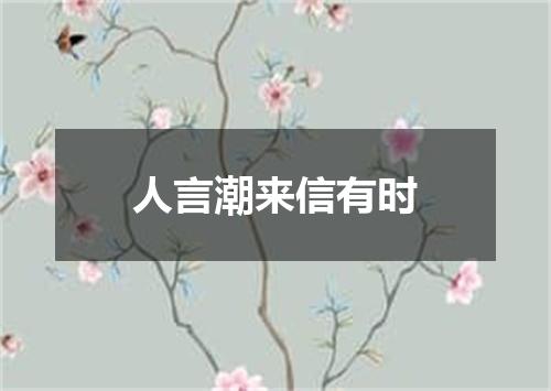 人言潮来信有时