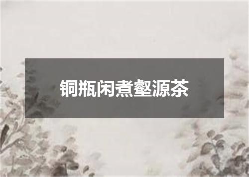 铜瓶闲煮壑源茶