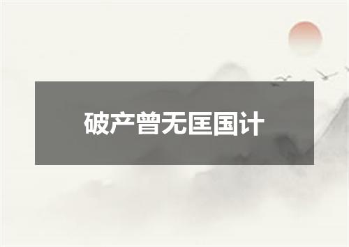 破产曾无匡国计
