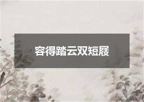 容得踏云双短屐