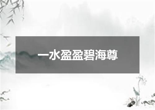 一水盈盈碧海尊