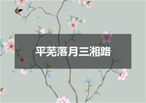 平芜落月三湘路