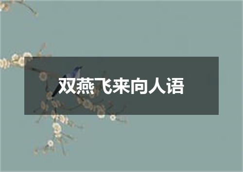 双燕飞来向人语