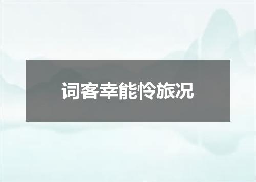 词客幸能怜旅况