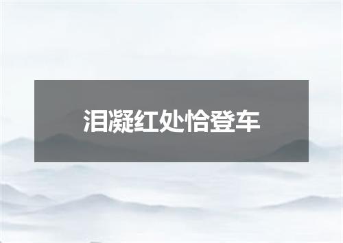 泪凝红处恰登车
