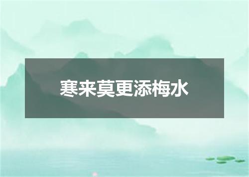寒来莫更添梅水