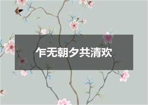 乍无朝夕共清欢