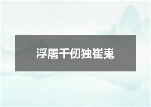 浮屠千仞独崔嵬