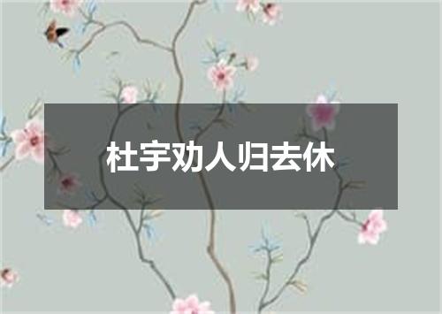 杜宇劝人归去休