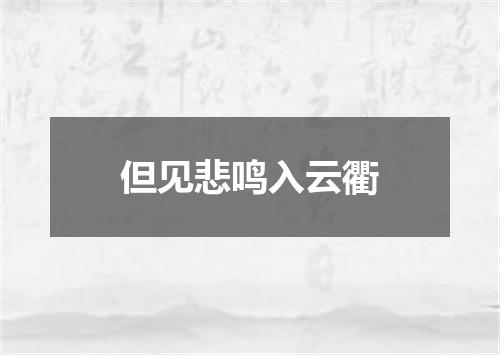 但见悲鸣入云衢