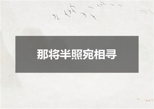 那将半照宛相寻