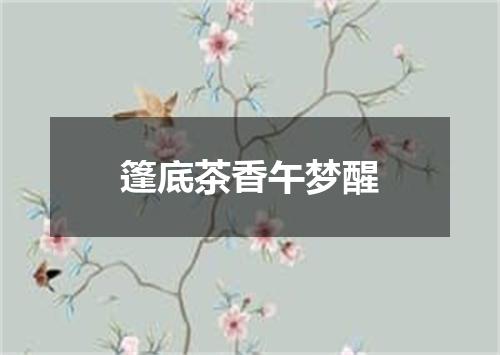 篷底茶香午梦醒