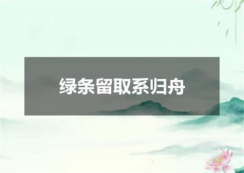 绿条留取系归舟